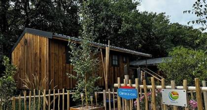 location 2 cabanes en bois pour 10 personnes (chauffage & climatisation)
