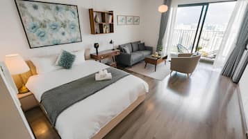 Basic Apartment, Balcony, City View | 1 bedroom, desk, blackout curtains, soundproofing