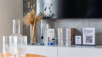 1 bedroom, blackout drapes, soundproofing, iron/ironing board