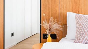 1 bedroom, blackout drapes, soundproofing, iron/ironing board