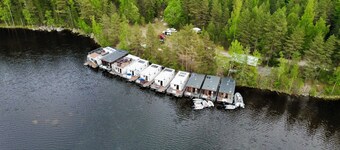 Houseboat with firewood sauna