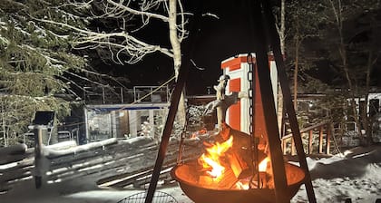 Houseboat with firewood sauna