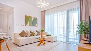 Apartment, 1 Bedroom, Pool Access | Living area - Easygo- Sky High 1bdr Downtown Views 03 (Dubai)