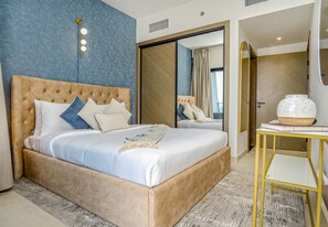 Apartment, 1 Bedroom, Pool Access | 1 bedroom, bed sheets - Easygo-established 1bdr Bincrek Jaddaf13 (Dubai)