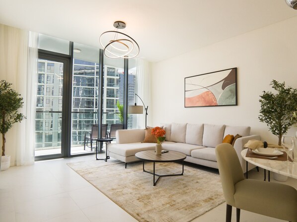 Appartement, 2 slaapkamers, toegang tot zwembad | Woonkamer