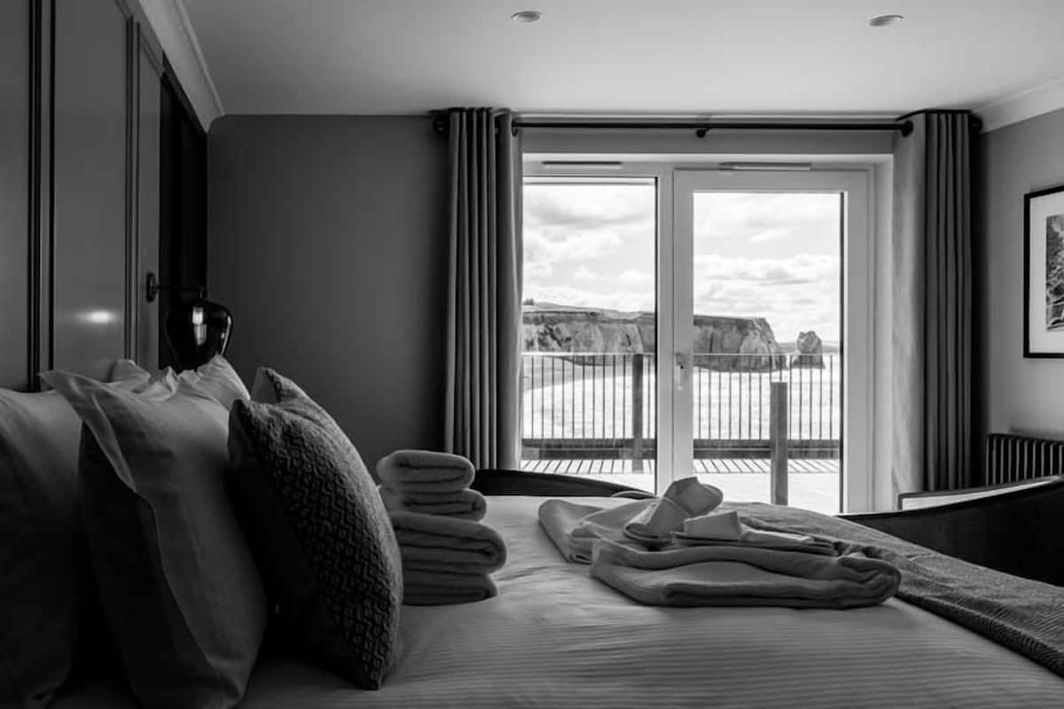Beach deluxe with terrace | Lakens van Egyptisch katoen, luxe beddengoed, donzen dekbedden