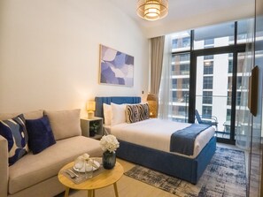 Studio, Pool Access | In-room safe, blackout drapes, soundproofing, free WiFi