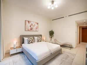 Apartamento, 1 quarto, acesso à piscina | 1 quarto, roupa de cama