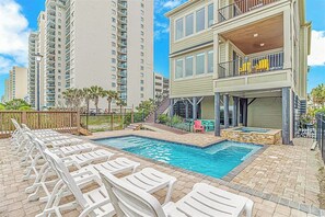 Pool - Ocean Front Luxury Home l Private Pool l Sleeps 20 (North Myrtle Beach)