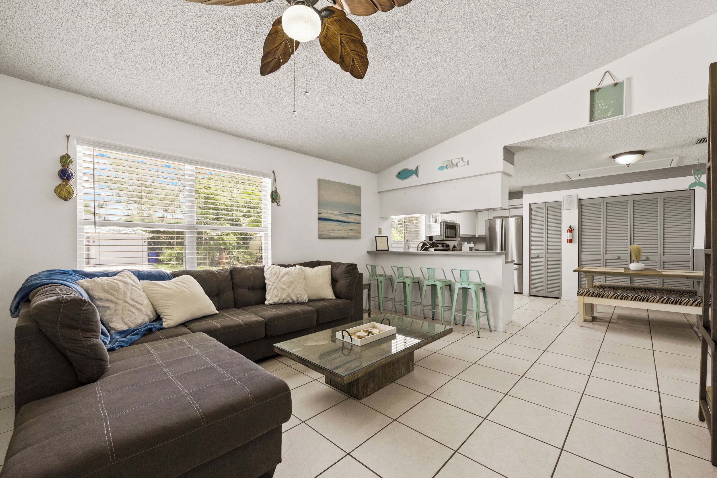 TV connectée, cheminée, livres