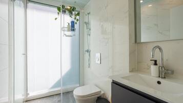 Towels, soap, shampoo, toilet paper