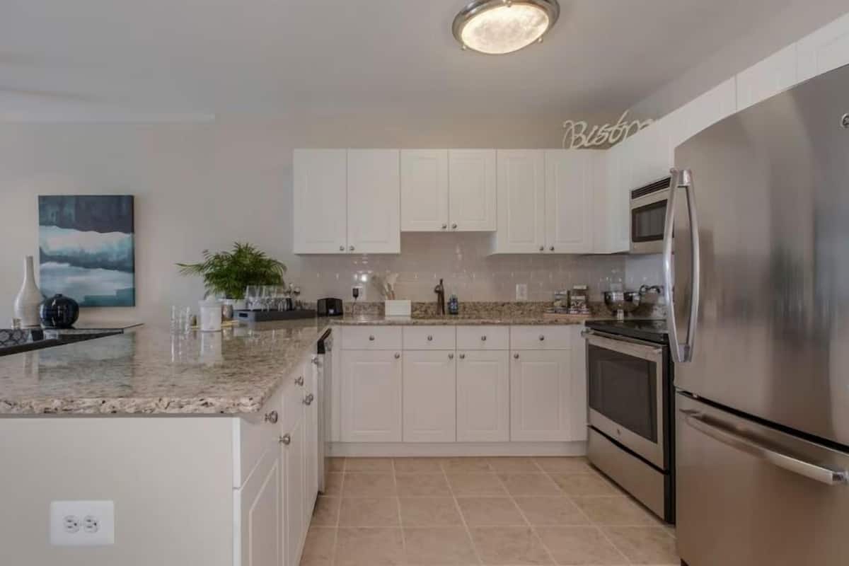 Standard Apartment | Private kitchen | Full-size fridge, microwave, oven, stovetop