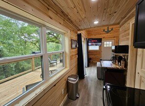 Interior - New! Pine Ridge Tiny Cabin with Private Hot tub! (Lampe)