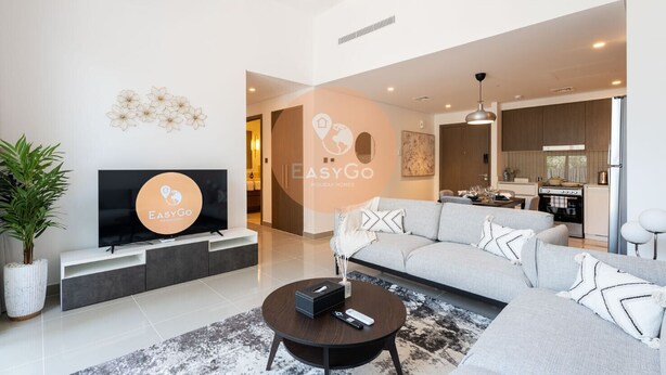 Apartment, 2 Bedrooms, Pool Access, Pool View | Living area - Easygo-luxury 2bdrterrace Creek Harbor06 (Dubai)