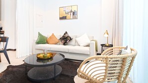 Apartment, 1 Bedroom, Pool Access | Living room - Easygo- Executive 1bdr Northside Busbay (Dubai)