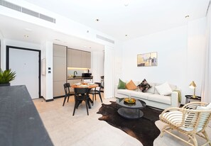 Apartment, 1 Bedroom, Pool Access | Living room - Easygo- Executive 1bdr Northside Busbay (Dubai)
