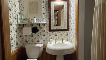 Douche, séchoir à cheveux, serviettes fournies