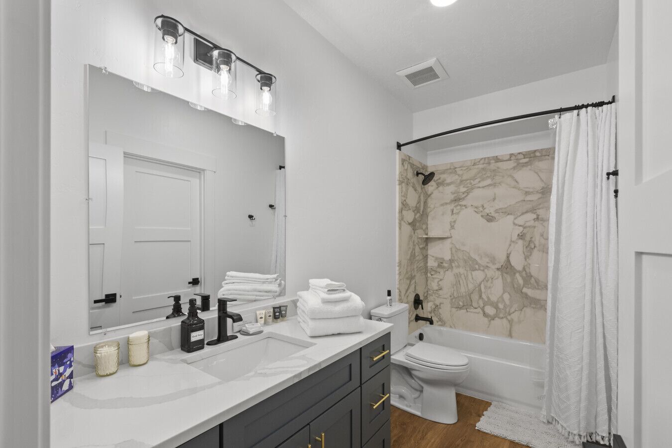 Hair dryer, towels