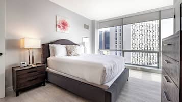 Family Apartment, Kitchen, River View | 2 bedrooms, premium bedding, down duvets, iron/ironing board