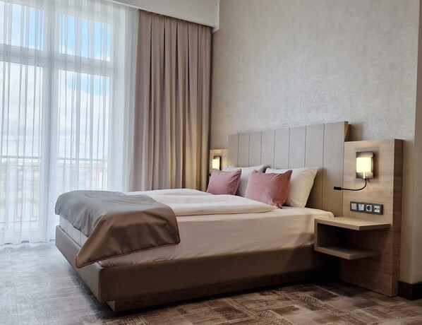 Literie de qualité supérieure, couette en duvet d'oie, minibar