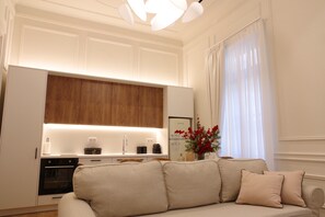 Deluxe apartman, erkély | Privát konyha