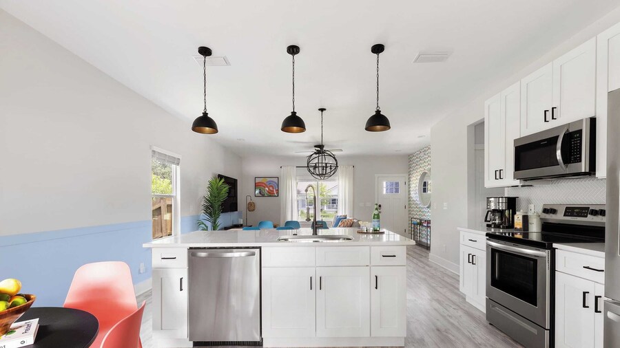 Playfully Designed Home + Hot Tub, Fire Pit & Game Room Blue Hour by Avantstay