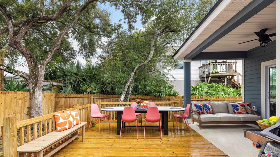 Playfully Designed Home + Hot Tub, Fire Pit & Game Room Blue Hour by Avantstay