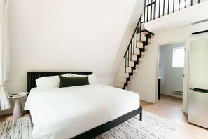 Iron/ironing board, WiFi, bed sheets - Birch A-frame cabin nestled on the Woods & Co Weddings + Events property (Pepin)