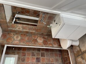 Hair dryer, towels
