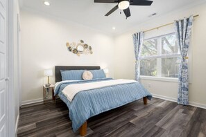 1 bedroom, iron/ironing board, WiFi, bed sheets - Serenity in Blue-Fire Pit + King Bed + Coffee Bar (Wilmington)