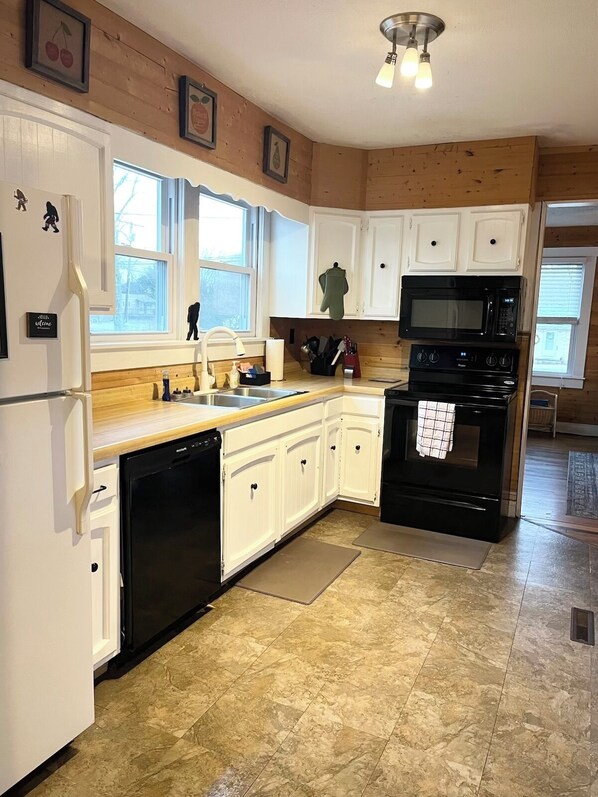 Microwave, oven, stovetop, dishwasher