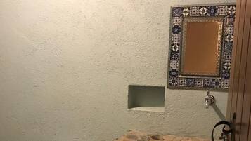 Shower, towels, toilet paper