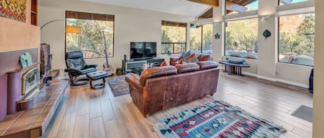 Smart TV, fireplace, printers