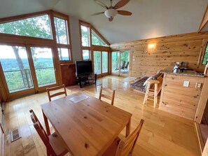 Smart TV, DVD player, books, video library