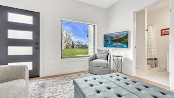 Smart TV, fireplace, offices, computer monitors