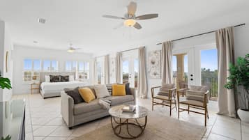 TV connectée, cheminée, baby-foot, médiathèque