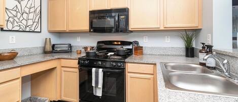 Microwave, oven, stovetop, dishwasher