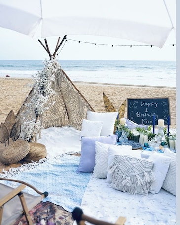 On the beach. sea royal rooms and cafe