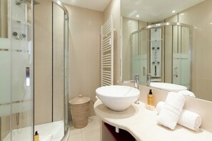 Hair dryer, towels
