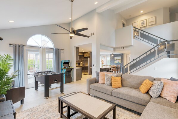 Smart TV, video games, foosball