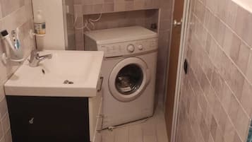 Shower, hair dryer, bidet, soap