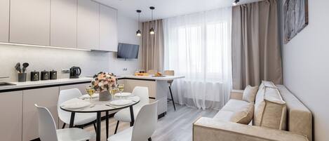 Superior Apartment, Balcony, Park View | Living area | LED TV