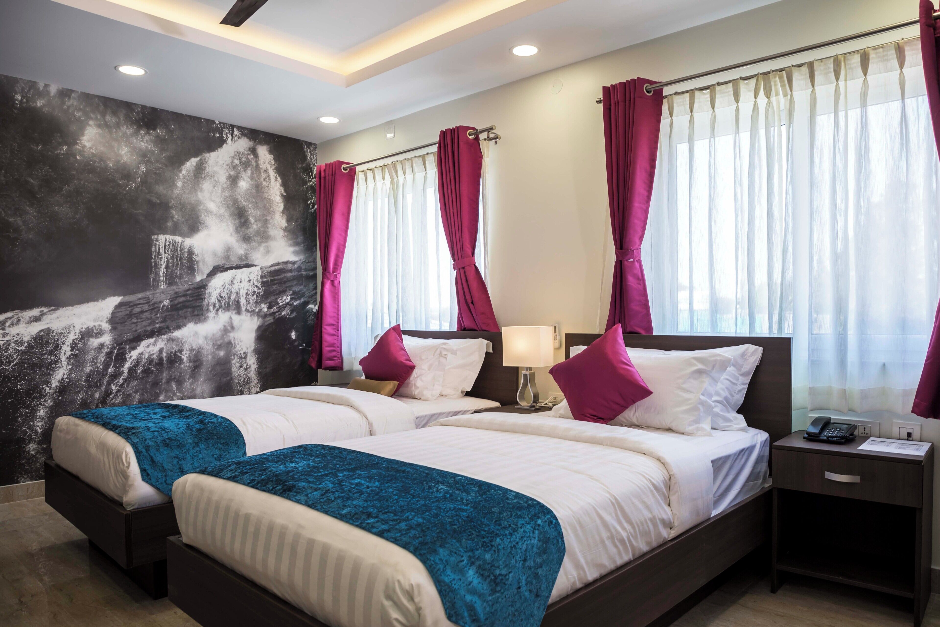 Ropa de cama hipoalergénica y espacio para trabajar con laptop 