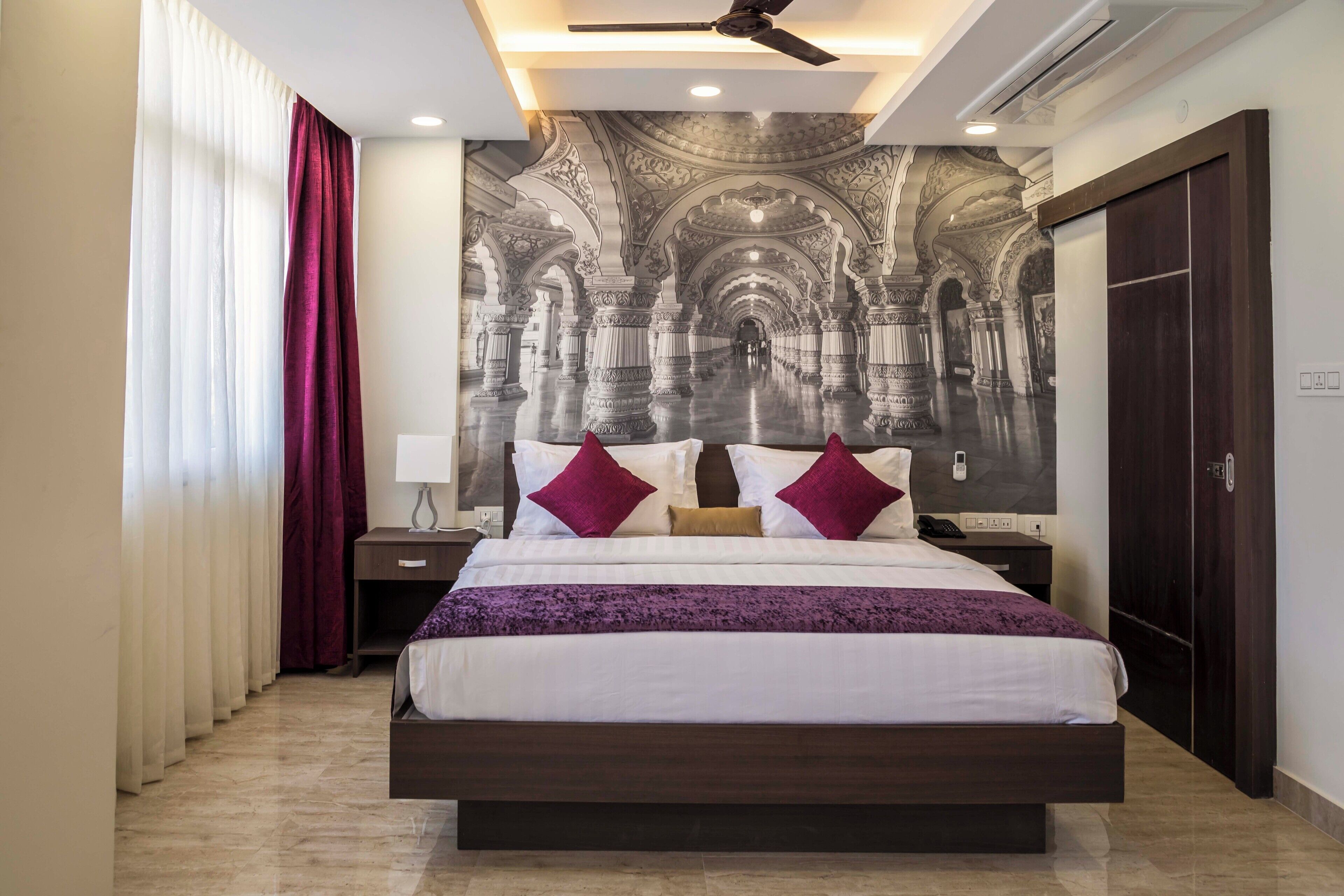 Ropa de cama hipoalergénica y espacio para trabajar con laptop 