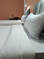 Habitación con 2 camas individuales, vistas a la ciudad | Escritorio y wifi gratis