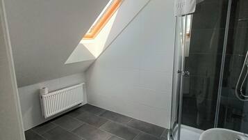 Comfort Double or Twin Room, Golf View | Bathroom | Shower, towels, soap, toilet paper