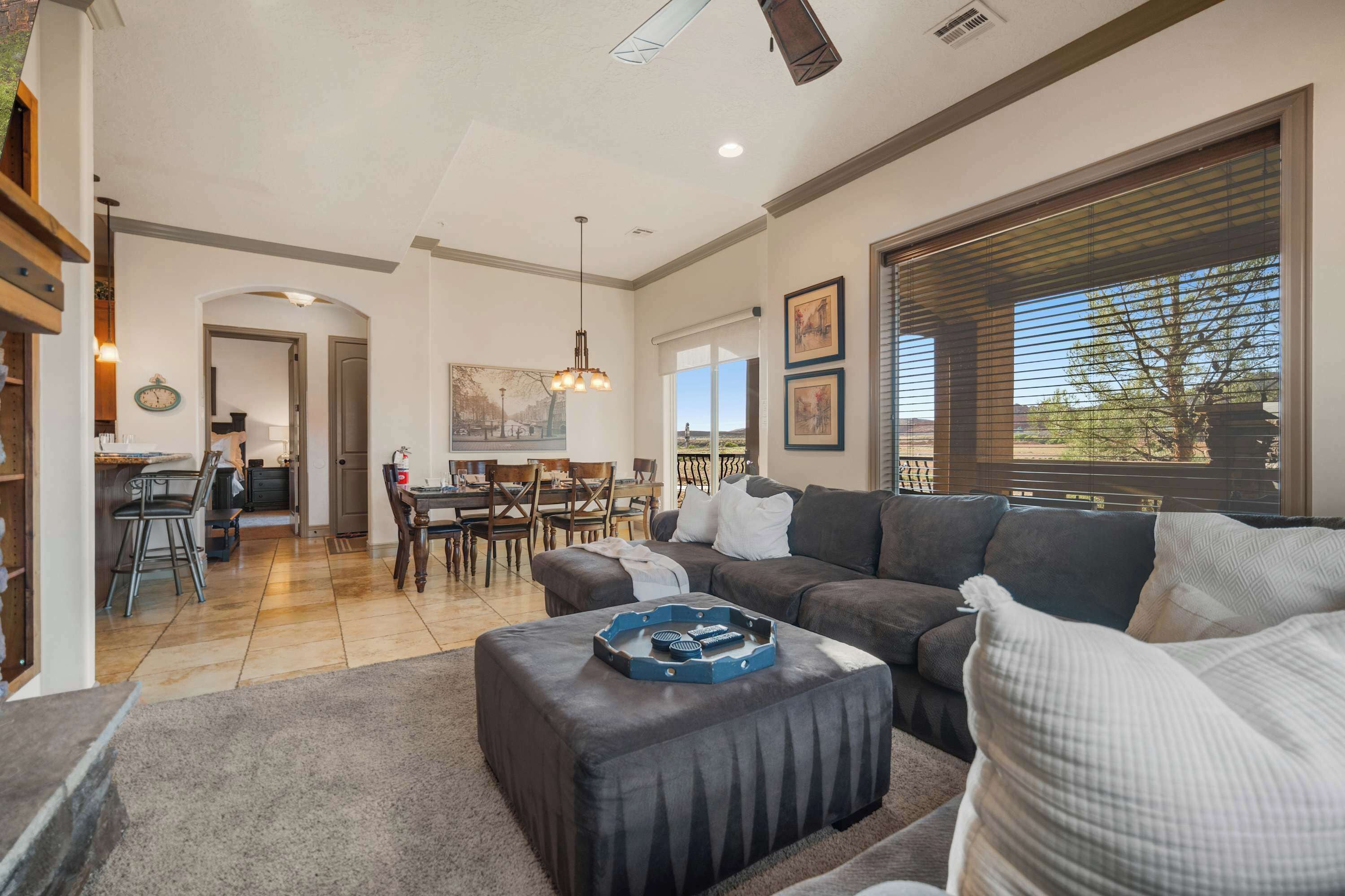 Condo, Multiple Beds, Balcony, Mountain View (Coral Sunset) | Living area | 42-inch flat-screen TV with digital channels, fireplace