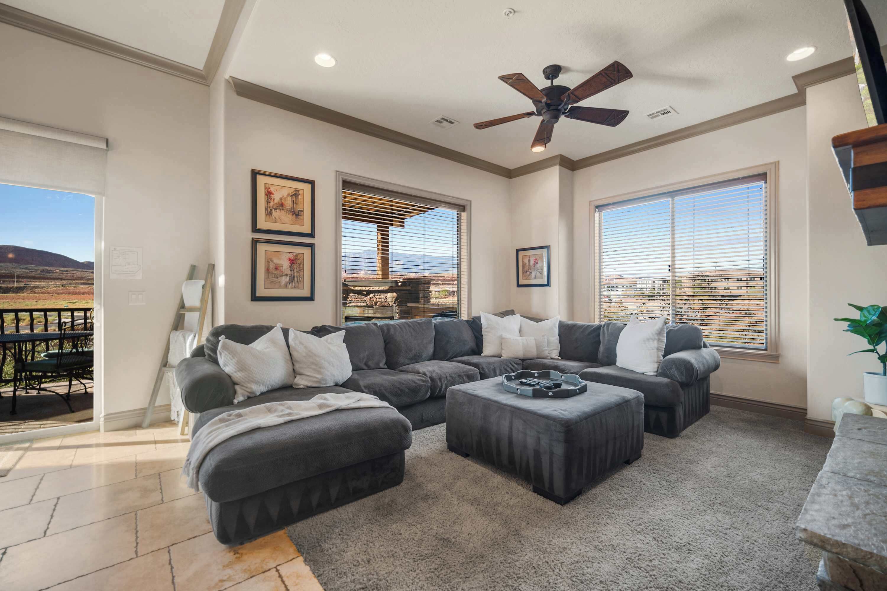 Condo, Multiple Beds, Balcony, Mountain View (Coral Sunset) | Living area | 42-inch flat-screen TV with digital channels, fireplace