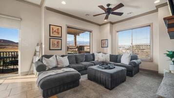 Condo, Multiple Beds, Balcony, Mountain View (Coral Sunset) | Living area | 42-inch flat-screen TV with digital channels, fireplace