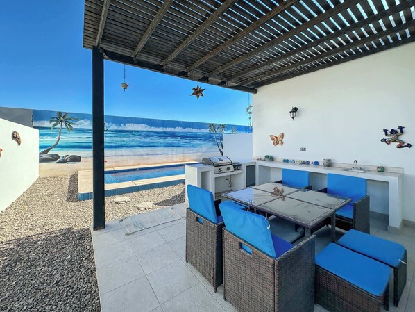 Outdoor dining - Modern 3BR Family Escape with Pool (Puerto Peñasco)